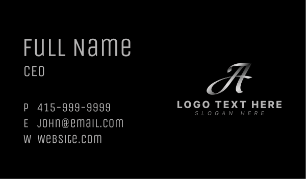 Creative Cursive Letter A Business Card Design Image Preview