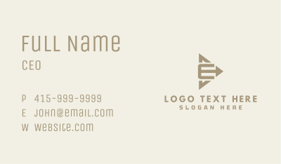 Triangle Arrow Letter E Business Card Image Preview