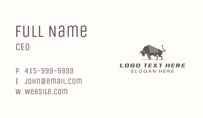 Wildlife Strong Bull  Business Card Image Preview