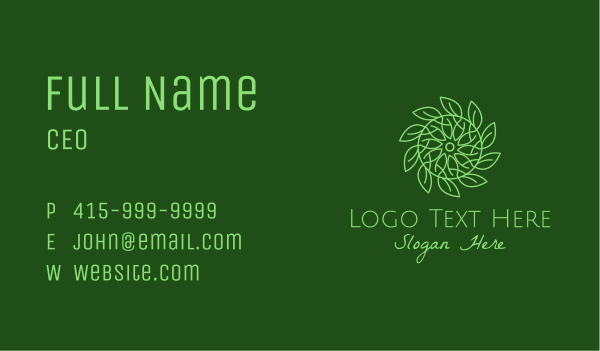 Green Vegetation Leaves Business Card Design Image Preview