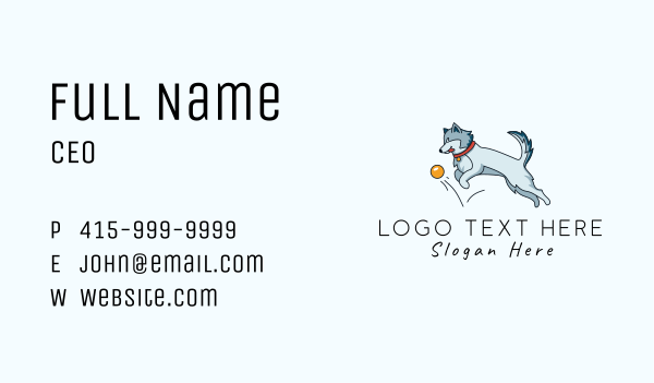 Playing Husky Dog Business Card Design Image Preview