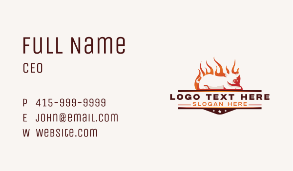 Pork Flame Barbecue Business Card Design Image Preview