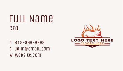 Pork Flame Barbecue Business Card Image Preview