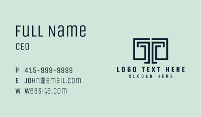Legal Colum Letter T Business Card Image Preview