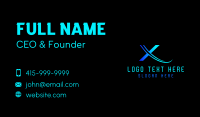 Gradient Blue Letter X Business Card Image Preview