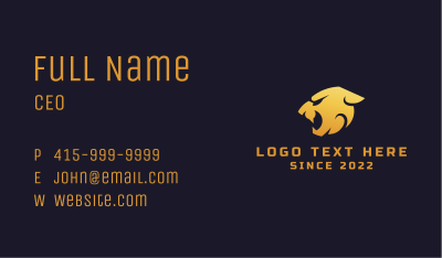 Gold Wild Cougar Business Card Image Preview