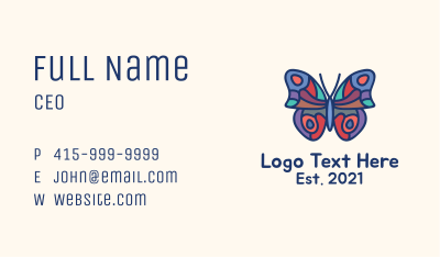 Abstract Butterfly Mosaic Business Card Image Preview