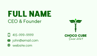 Green Herbal Caduceus Business Card Image Preview