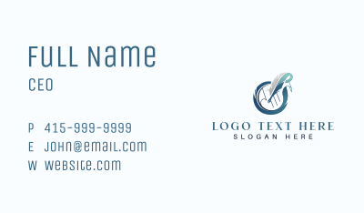 Writing Quill Pen Publishing Business Card Image Preview