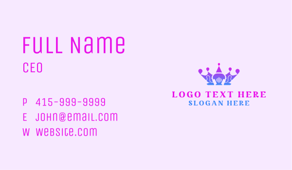 Crown Headphone Stream Business Card Design Image Preview