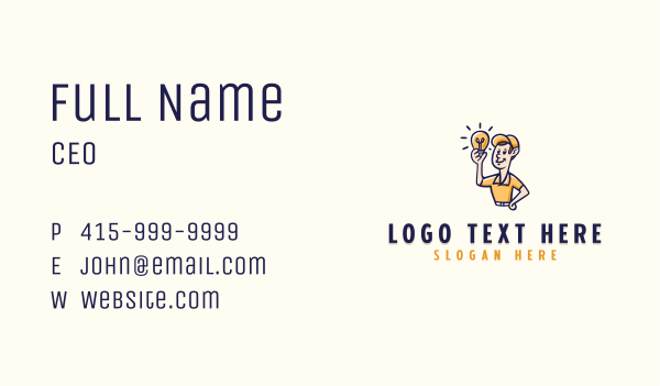 Electrician Light Bulb Business Card Design Image Preview