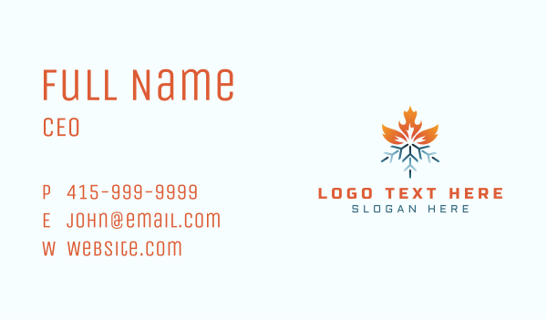 Heating Cold Flame Business Card Design Image Preview