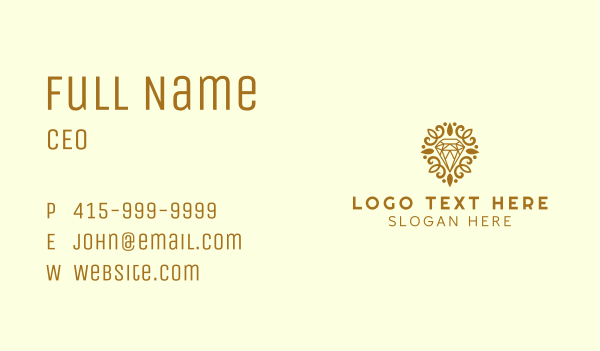 Luxury Diamond Jewelry Business Card Design Image Preview