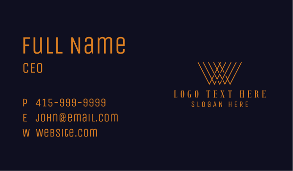 Gold Letter W Business Card Design Image Preview