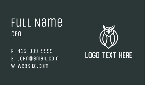 Night Owl  Animal Business Card Design Image Preview