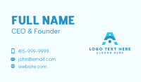 Blue Modern Letter A Business Card Image Preview