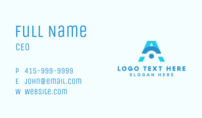 Blue Modern Letter A Business Card Image Preview