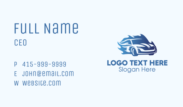 Blue Flame Car Business Card Design Image Preview