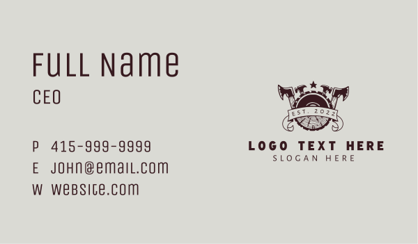 Carpentry Wood Saw Business Card Design Image Preview