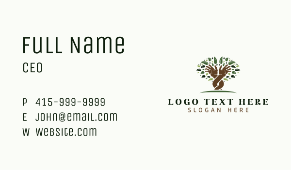 Hands Tree Nature Business Card Design Image Preview