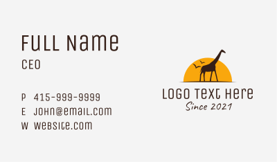 Safari Wildlife Conservation  Business Card Image Preview