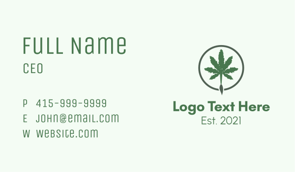 Cannabis Brush  Business Card Design Image Preview