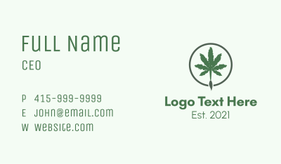 Cannabis Brush  Business Card