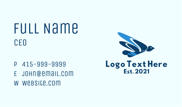 Blue Flying Dove Business Card Design Image Preview