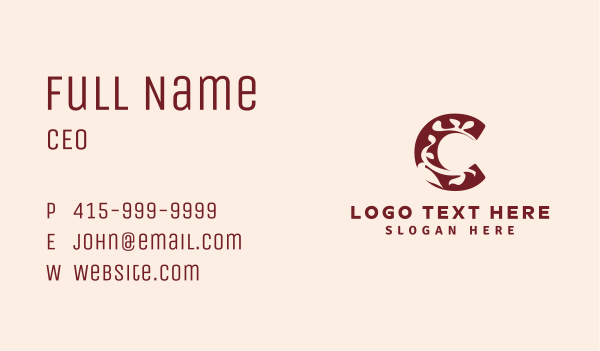 Floral Essence Letter C Business Card Design Image Preview