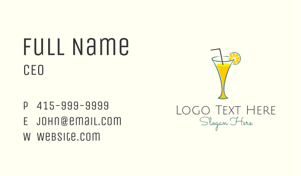 Lemonade Glass Diner Business Card Design Image Preview