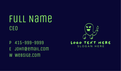 Scary Ghost Mascot Business Card Image Preview