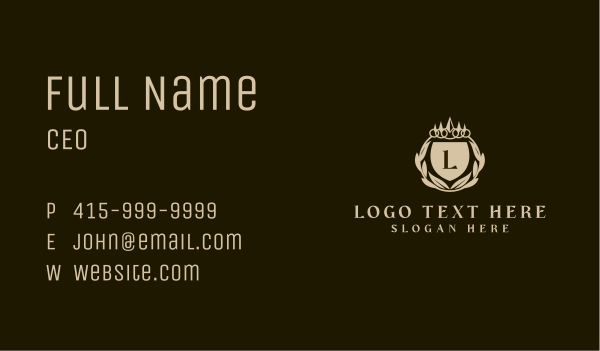 Royal Shield Monarch Business Card Design Image Preview