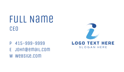 Halftone Letter I Business Card Image Preview
