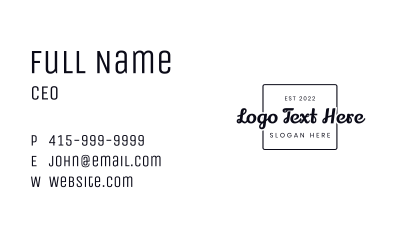 Minimalist Rectangle Wordmark Business Card Image Preview