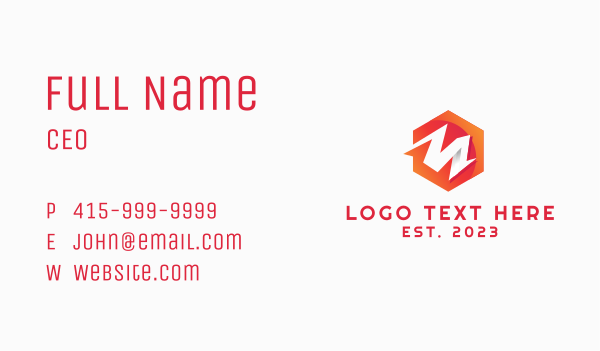 Digital Firm Letter M Business Card Design Image Preview