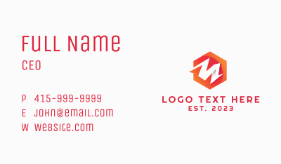Digital Firm Letter M Business Card Image Preview