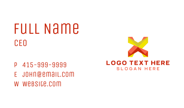 Digital Gaming Letter X Business Card Design Image Preview