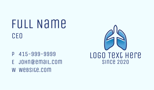 Blue Airplane Flight Lungs Business Card Design Image Preview