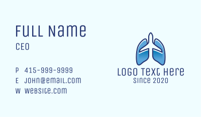 Blue Airplane Flight Lungs Business Card Image Preview