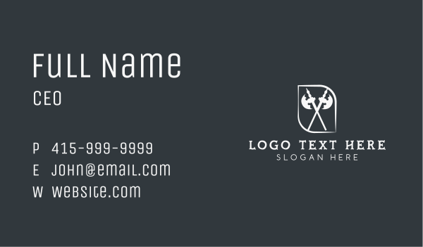 Double Battle Axe  Business Card Design Image Preview