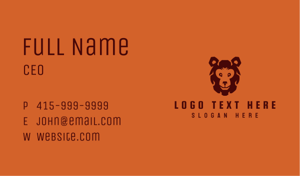 Brown Bear Mascot Business Card Design Image Preview