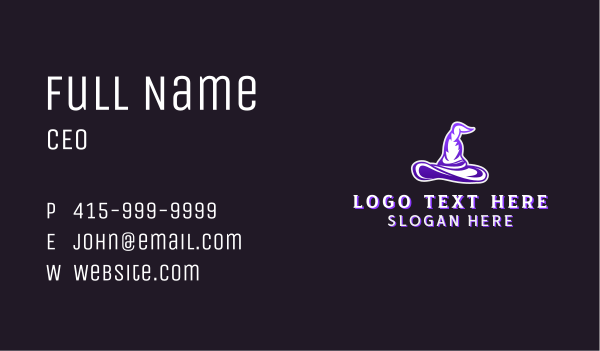 Witch Hat Magician Business Card Design Image Preview