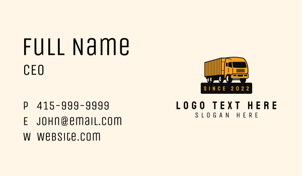 Forwarding Logistic Truck Business Card Design Image Preview