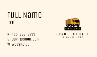 Forwarding Logistic Truck Business Card