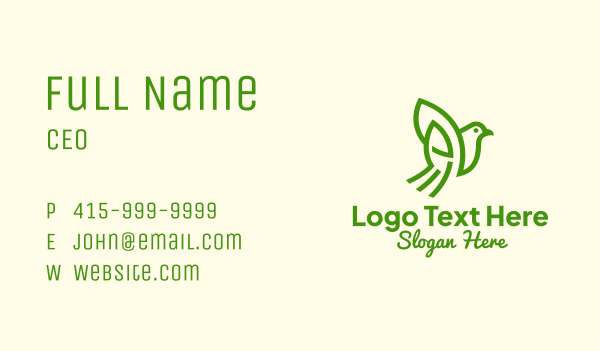 Nature Finch Outline Business Card Design Image Preview