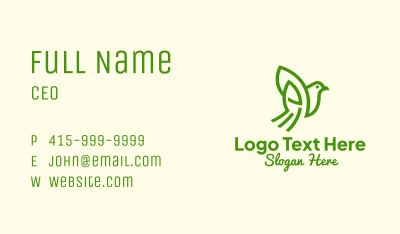 Nature Finch Outline Business Card