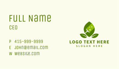 Natural Leaf Sweeper Business Card Image Preview