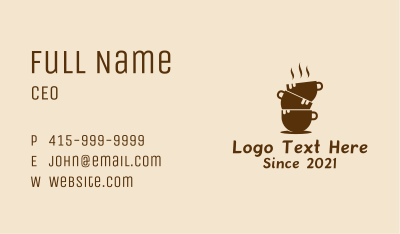 Hot Coffee Cup Tower  Business Card Image Preview