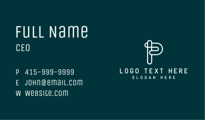 Industrial Letter P Company Business Card Image Preview