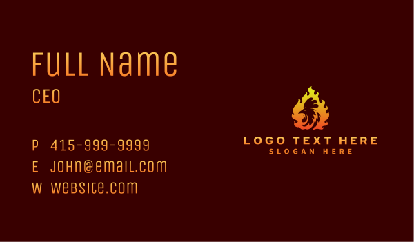 Fire Chicken Grill Business Card Design Image Preview